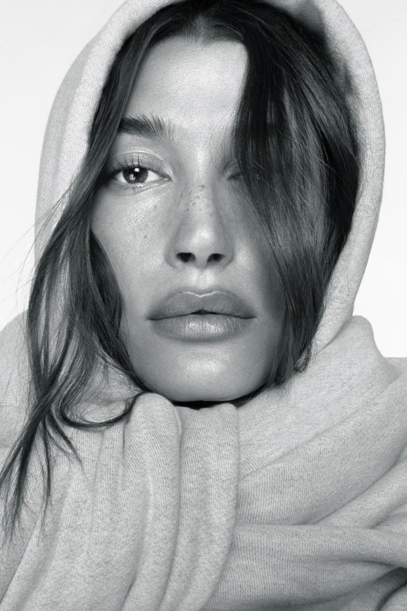 Justin Bieber's SKYLRK Taps Hailey Bieber for New Capsule valentines day release padded shoulders leather jackets hoodies sweaters slides phone cases 