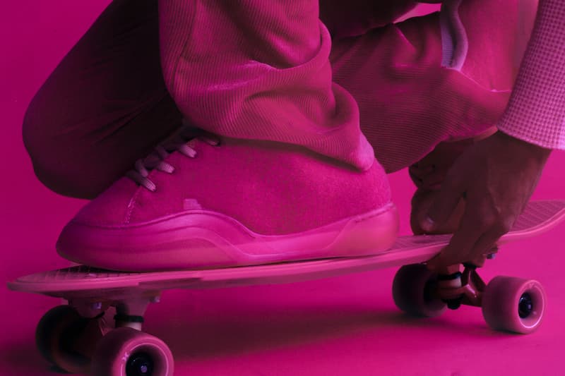 ERL Drops "Bubblegum Vamp" Sneaker in Neon Pink Felt eli russell linnetz sneaker chunky tennis bal ltexture