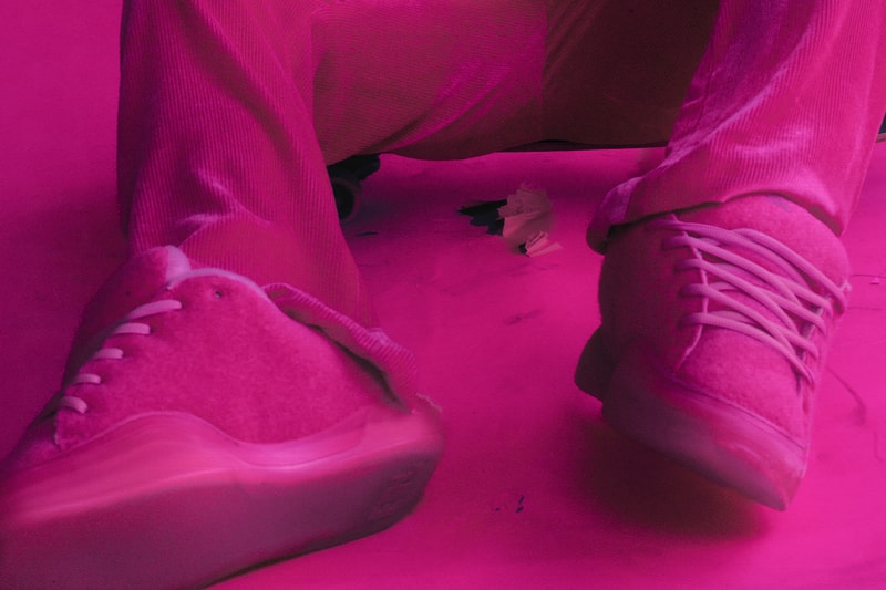 ERL Drops "Bubblegum Vamp" Sneaker in Neon Pink Felt eli russell linnetz sneaker chunky tennis bal ltexture