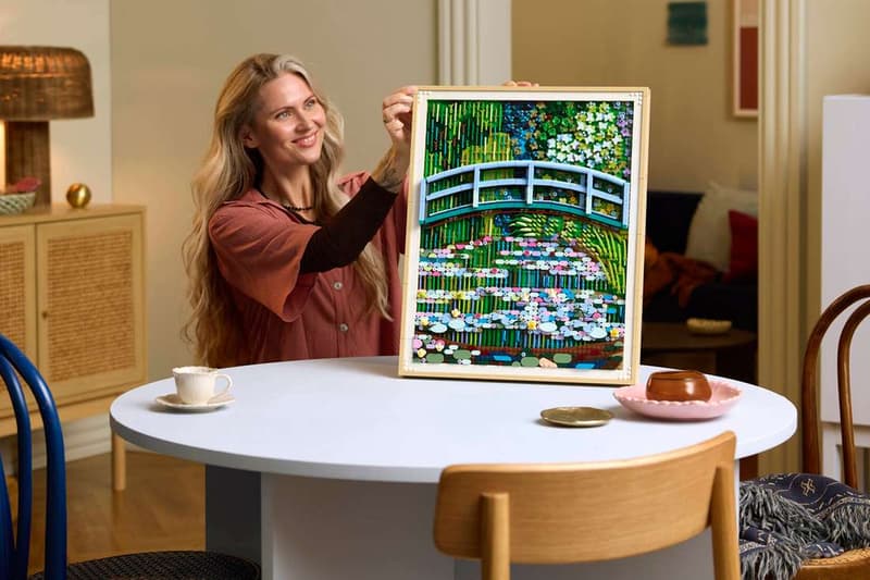 LEGO and The Met Recreate Monet's "The Water Lily Pond" Masterpiece in 3,179 Bricks bridge over a pond of water the met metropolitan museum of art new york