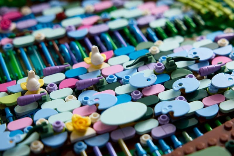 LEGO and The Met Recreate Monet's "The Water Lily Pond" Masterpiece in 3,179 Bricks bridge over a pond of water the met metropolitan museum of art new york