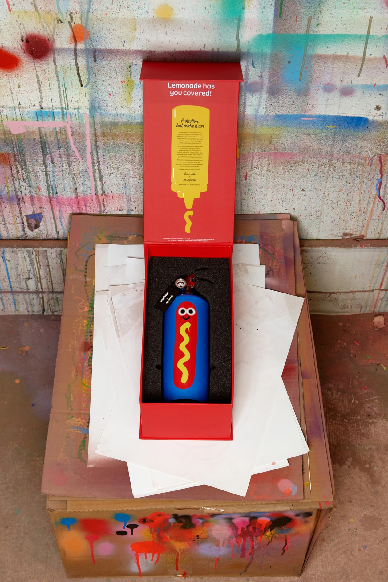 Lemonade Insurance and Jon Burgerman Launch Exclusive Fire Extinguisher Collectible 