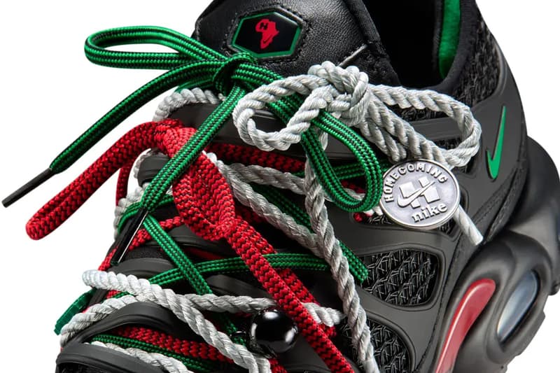 HOMECOMING Festival Celebrates African Culture With Two Bold Nike Air Max Plus Designs release info Black/University Red-Court Green, Safety Orange/Black-Bright Mandarin IM4960-001, IM4960-800