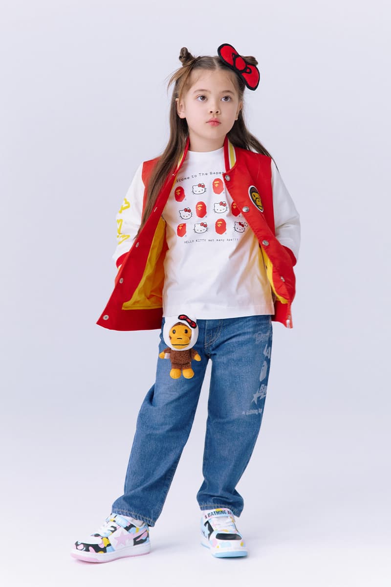 A BATHING APE and Sanrio Reunite for a Kuromi and Hello Kitty SS26 Collection abc camo clothes apparel