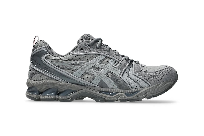 Thom Browne x ASICS GEL-Kayano 14 Collab official look black grey suede