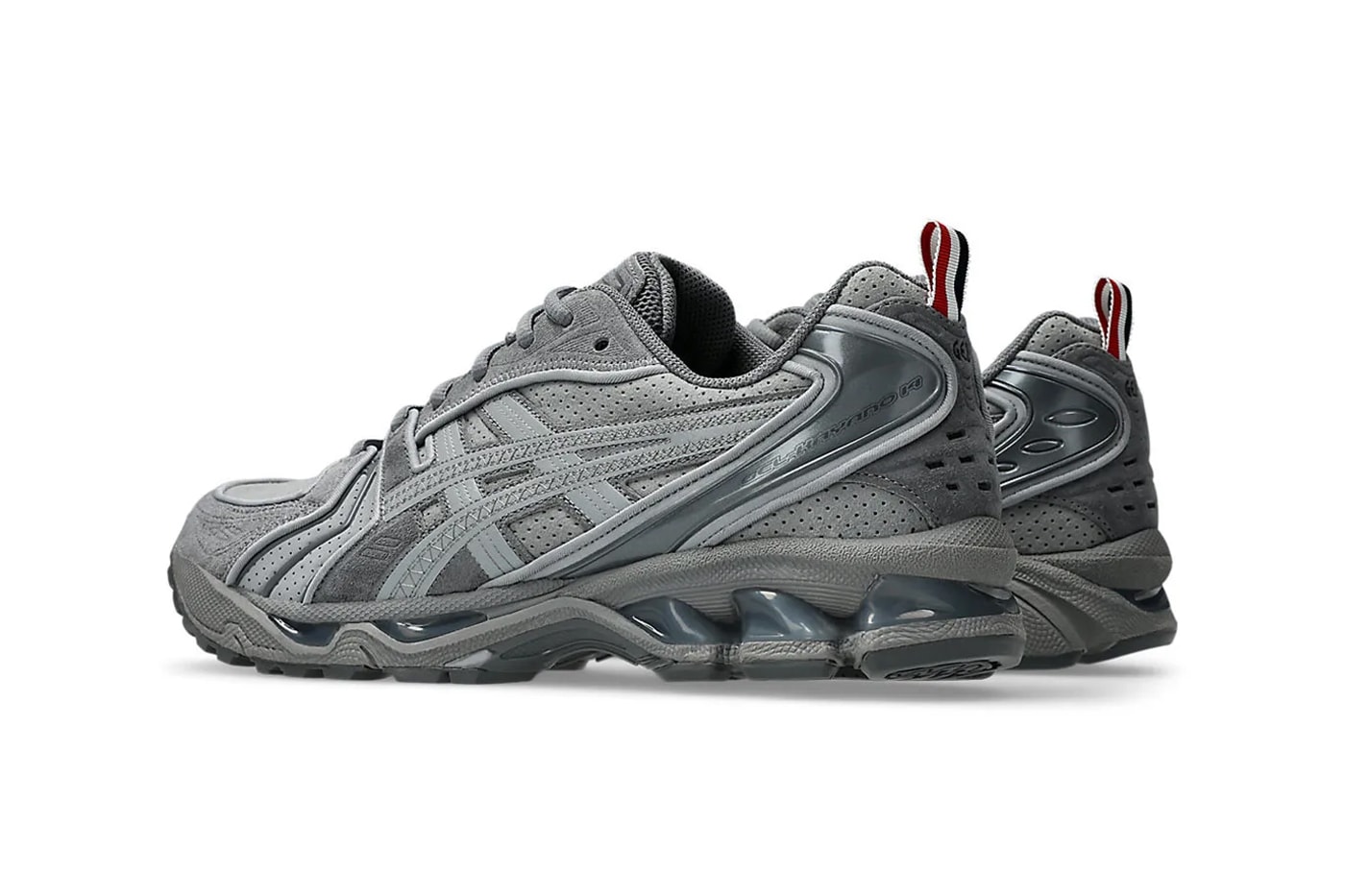 Thom Browne x ASICS GEL-Kayano 14 Collab official look black grey suede
