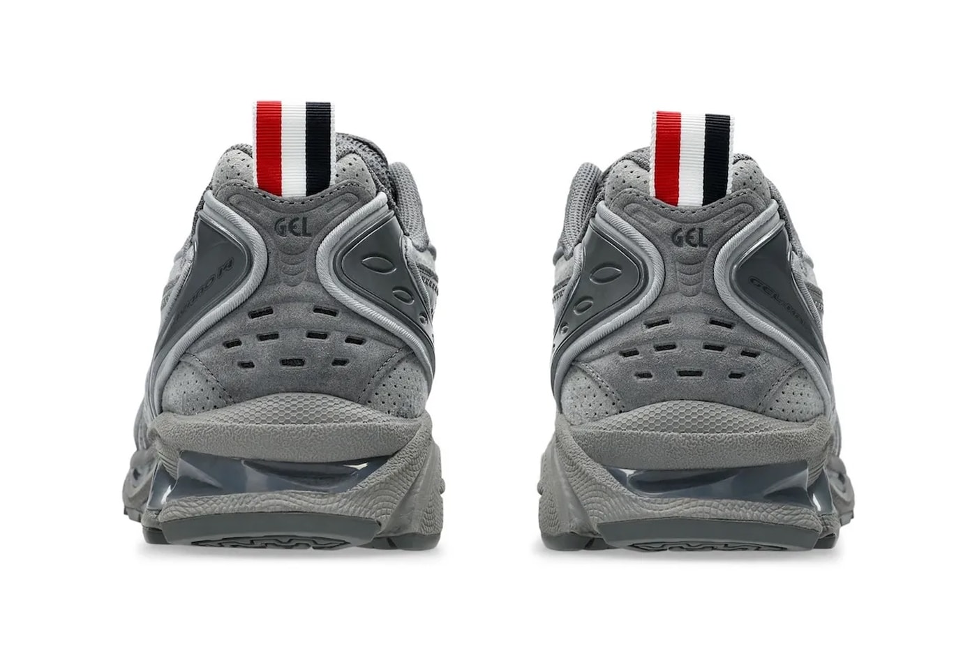 Thom Browne x ASICS GEL-Kayano 14 Collab official look black grey suede