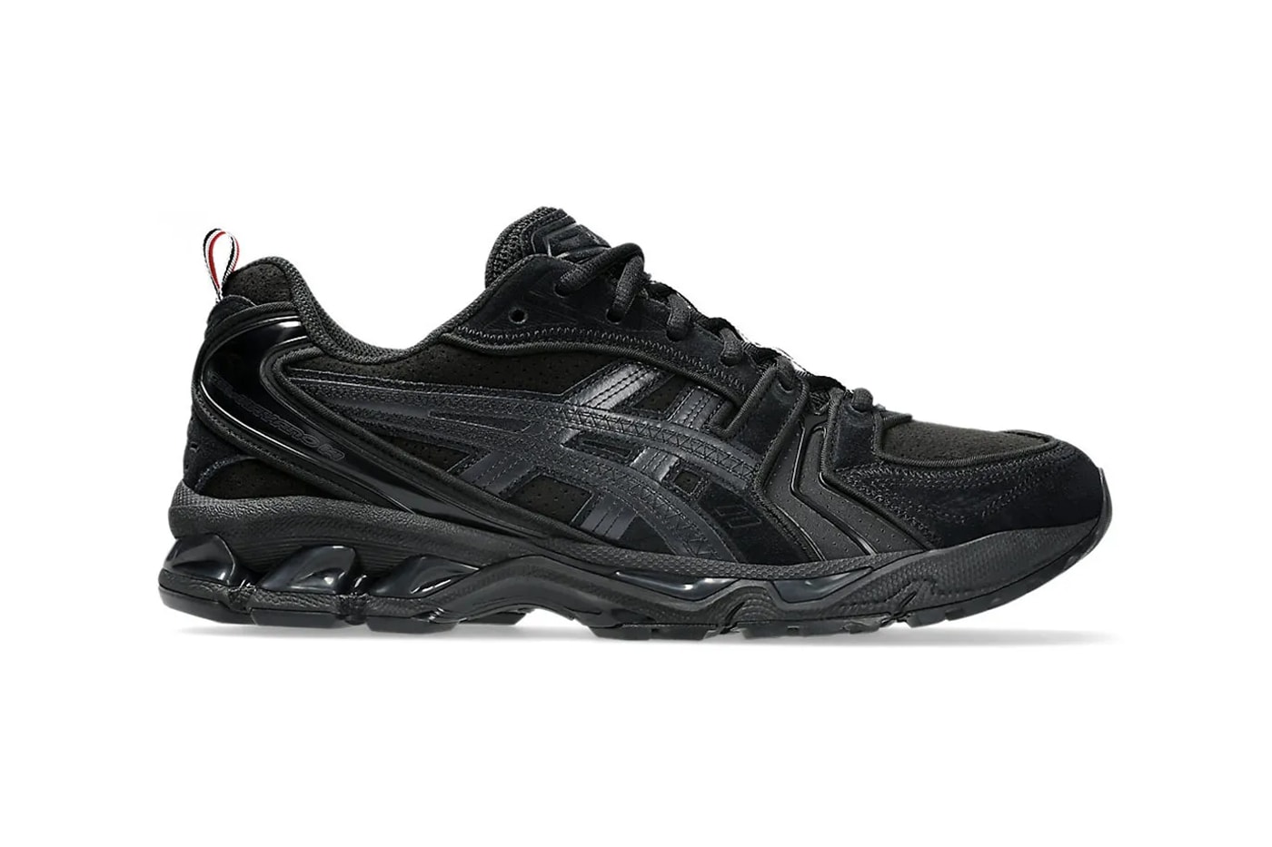 Thom Browne x ASICS GEL-Kayano 14 Collab official look black grey suede