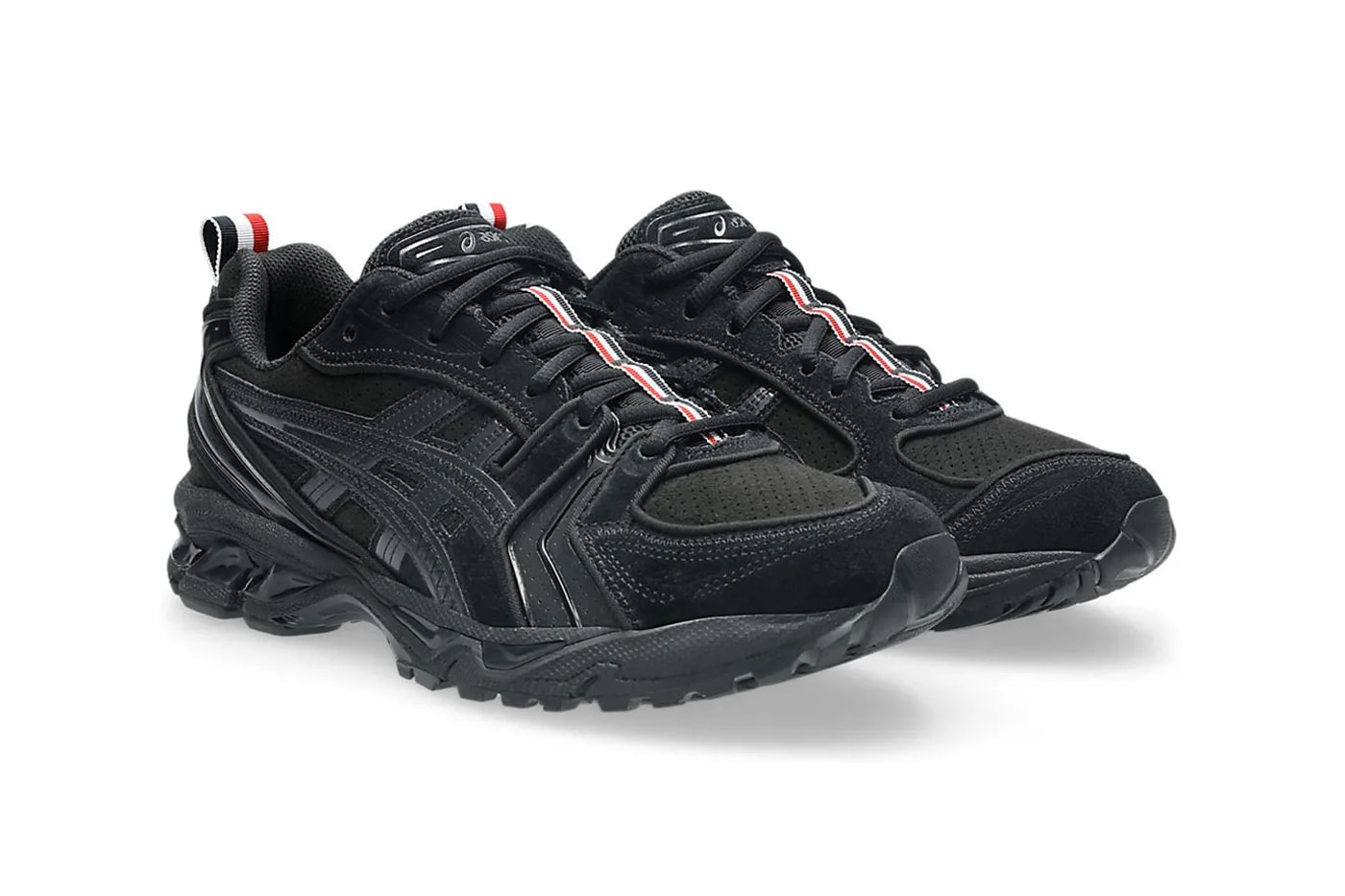 Thom Browne x ASICS GEL-Kayano 14 Collab official look black grey suede