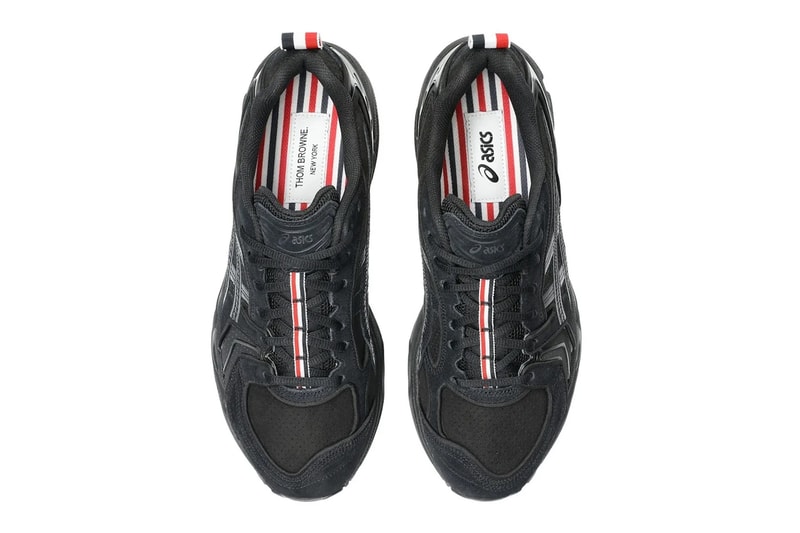 Thom Browne x ASICS GEL-Kayano 14 Collab official look black grey suede