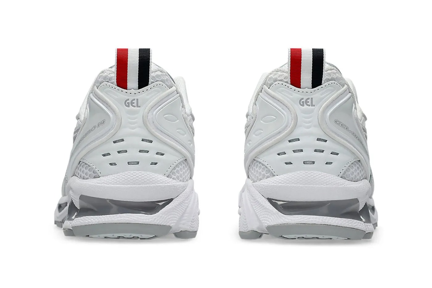 Thom Browne x ASICS GEL-Kayano 14 Collab official look black grey suede