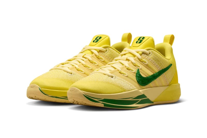 Nike Sabrina 3 in Yellow Strike, Pale Yellow, and Apple Green Oregon Ducks colorway - detail view 4