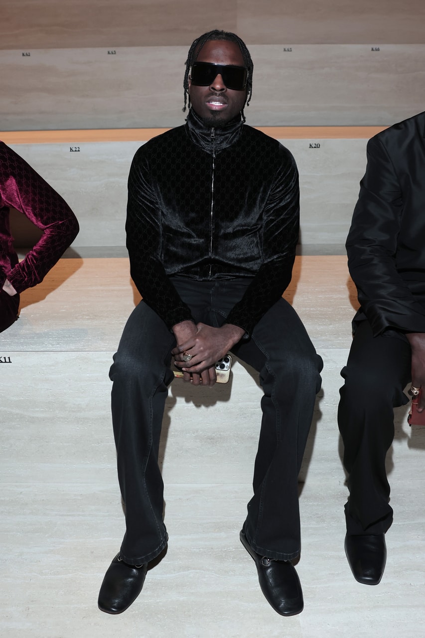 Fimiguerrero in all-black Gucci at Milan Fashion Week
