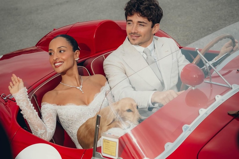 F1 Star Charles Leclerc Drives a $12 Million USD Ferrari 250 Testa Rossa as a Wedding Getaway Car formula one marriage monaco