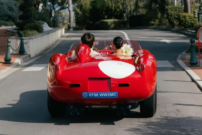 F1 Star Charles Leclerc Drives a $12 Million USD Ferrari 250 Testa Rossa as a Wedding Getaway Car formula one marriage monaco
