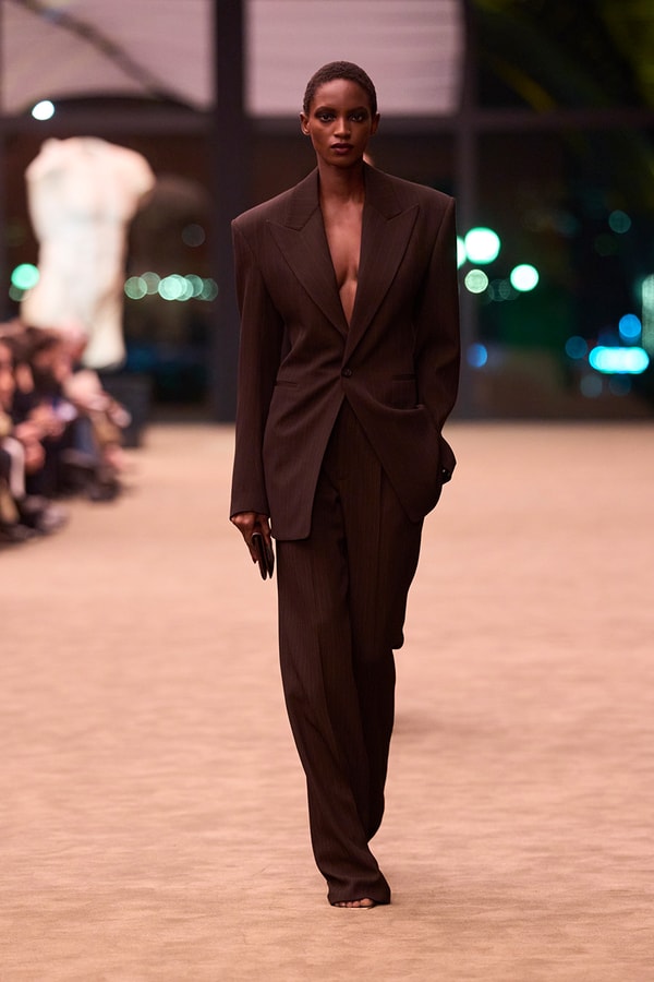 Anthony Vaccarello Strips Back to Foundational Tailoring for Saint Laurent's Winter 2026 Collection romy schneider glass runway paris fashion week