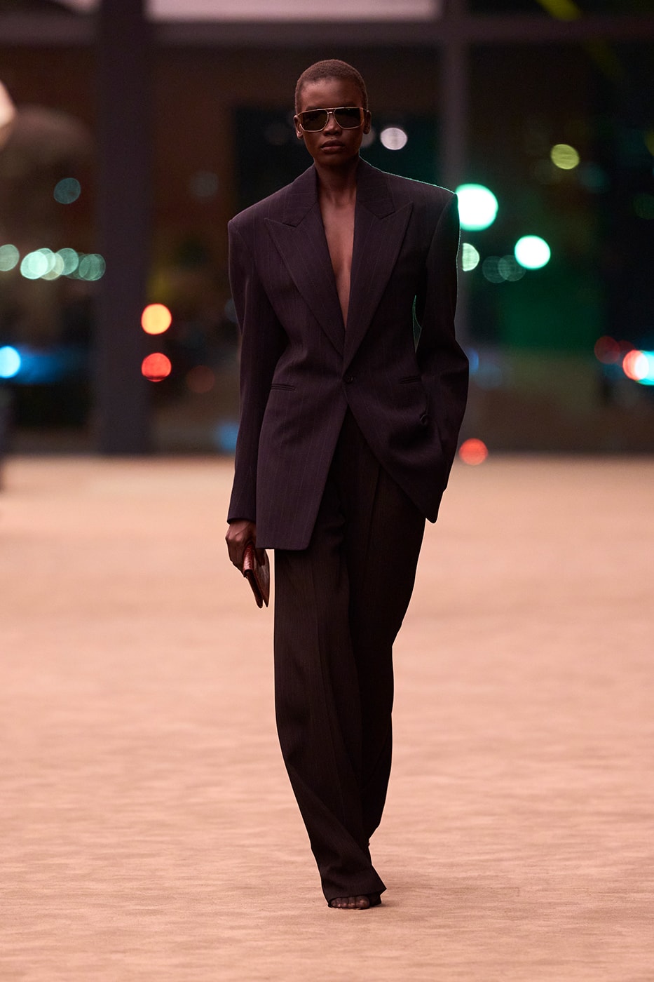 Anthony Vaccarello Strips Back to Foundational Tailoring for Saint Laurent's Winter 2026 Collection romy schneider glass runway paris fashion week