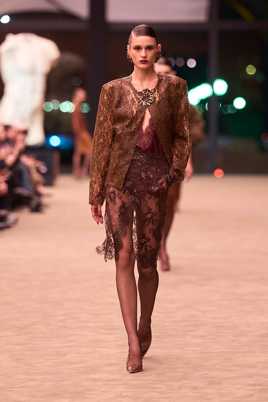 Anthony Vaccarello Strips Back to Foundational Tailoring for Saint Laurent's Winter 2026 Collection romy schneider glass runway paris fashion week