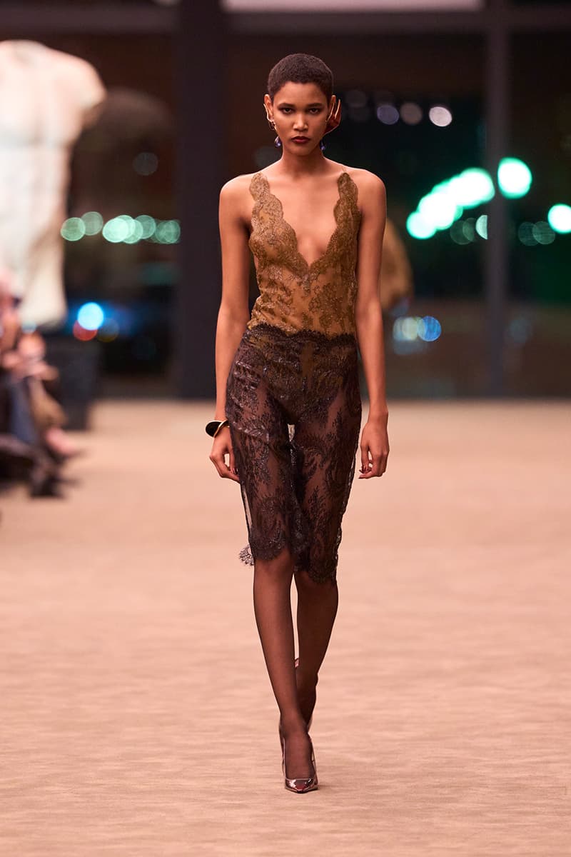 Anthony Vaccarello Strips Back to Foundational Tailoring for Saint Laurent's Winter 2026 Collection romy schneider glass runway paris fashion week