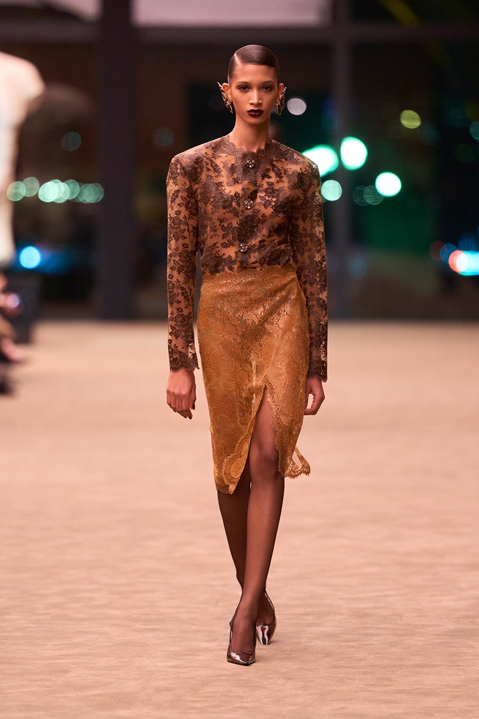 Anthony Vaccarello Strips Back to Foundational Tailoring for Saint Laurent's Winter 2026 Collection romy schneider glass runway paris fashion week