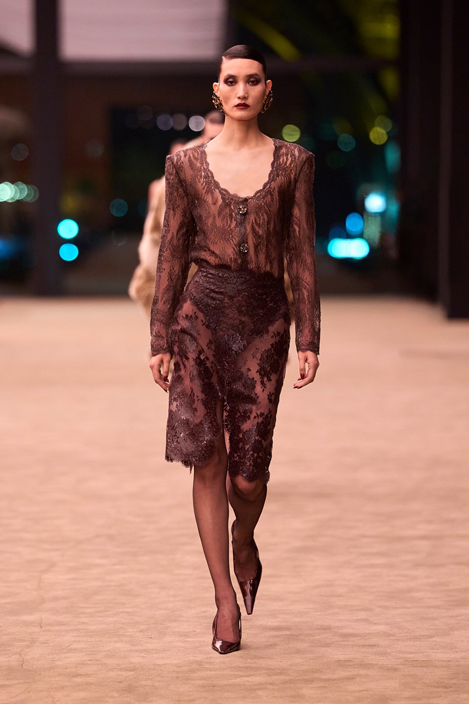 Anthony Vaccarello Strips Back to Foundational Tailoring for Saint Laurent's Winter 2026 Collection romy schneider glass runway paris fashion week