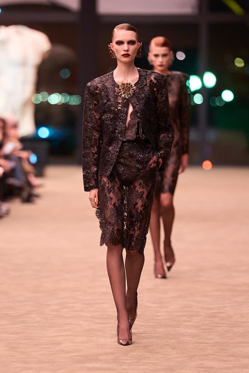Anthony Vaccarello Strips Back to Foundational Tailoring for Saint Laurent's Winter 2026 Collection romy schneider glass runway paris fashion week