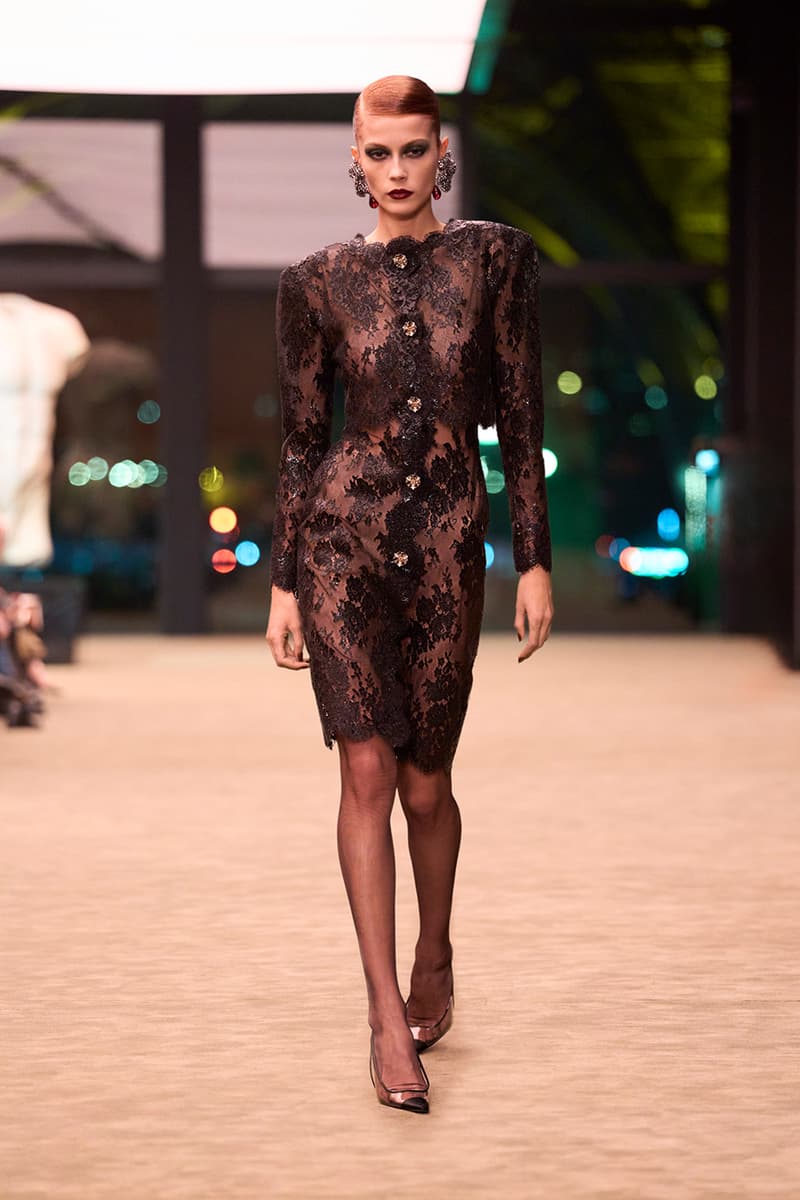 Anthony Vaccarello Strips Back to Foundational Tailoring for Saint Laurent's Winter 2026 Collection romy schneider glass runway paris fashion week