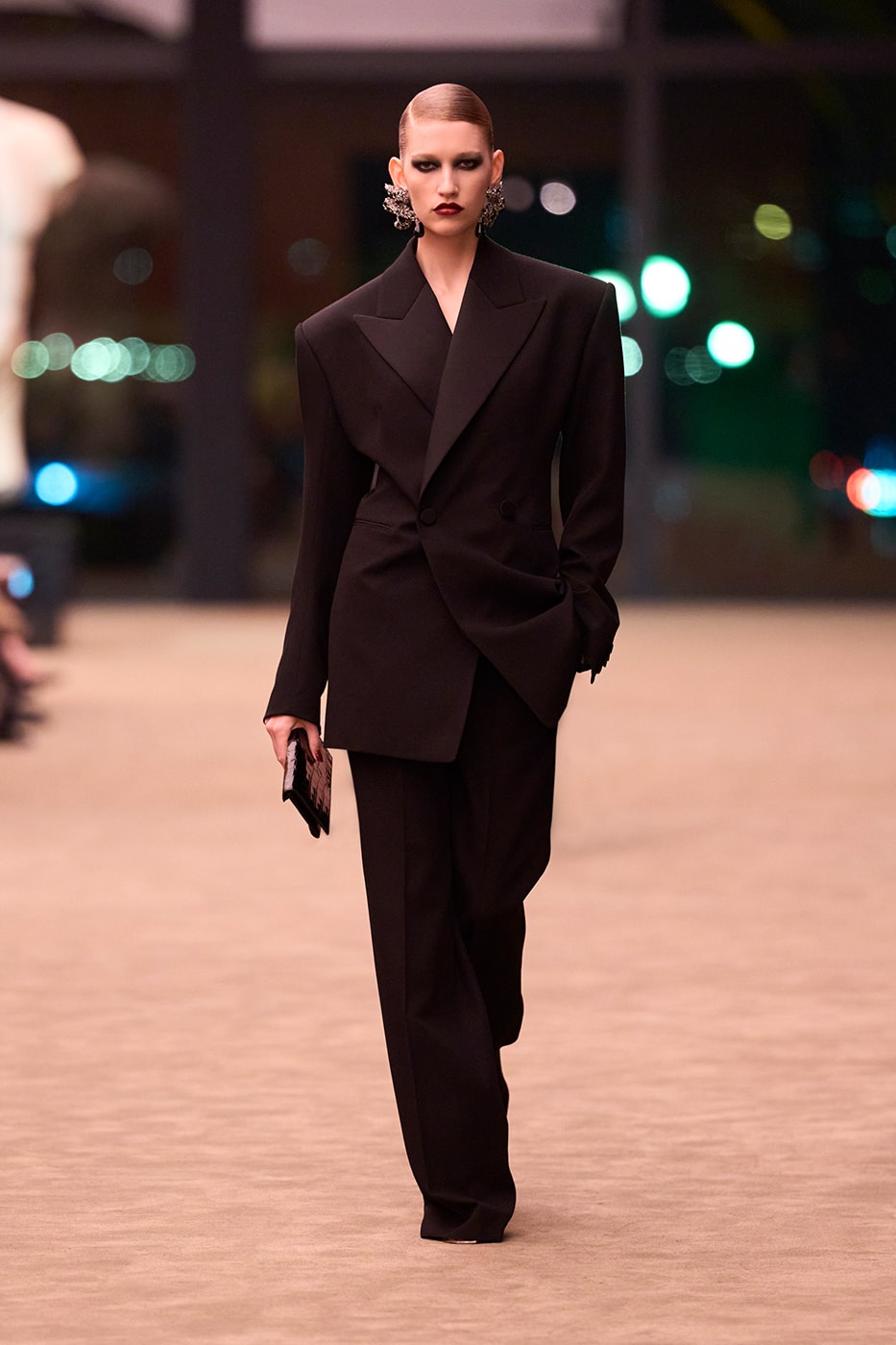 Anthony Vaccarello Strips Back to Foundational Tailoring for Saint Laurent's Winter 2026 Collection romy schneider glass runway paris fashion week