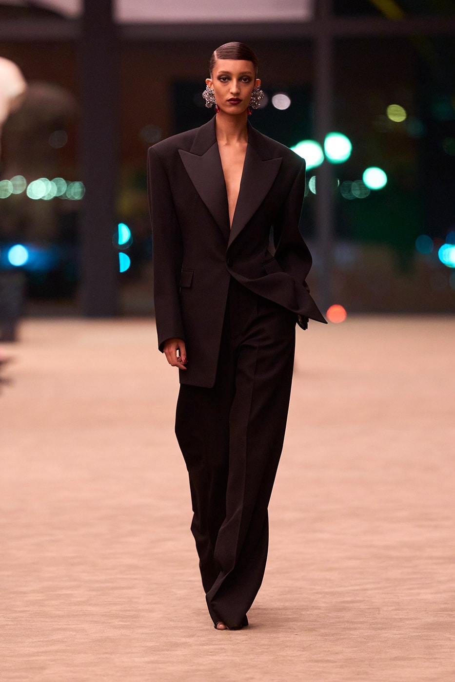 Anthony Vaccarello Strips Back to Foundational Tailoring for Saint Laurent's Winter 2026 Collection romy schneider glass runway paris fashion week