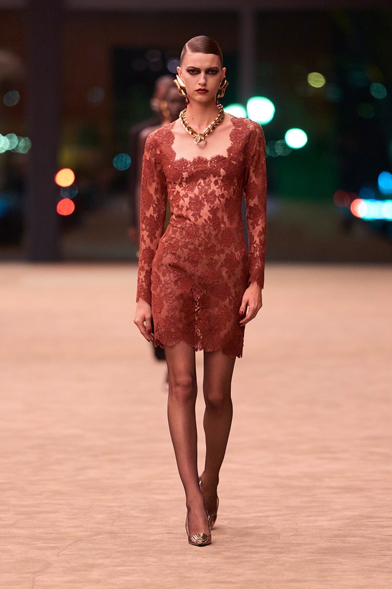 Anthony Vaccarello Strips Back to Foundational Tailoring for Saint Laurent's Winter 2026 Collection romy schneider glass runway paris fashion week
