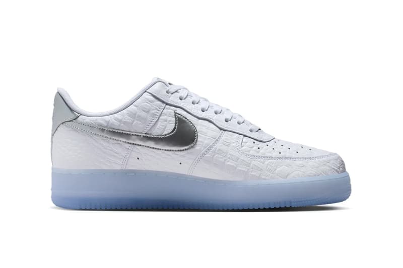Nike Air Force 1 Low "White Croc" IR1981-100 release info swoosh af1 all white