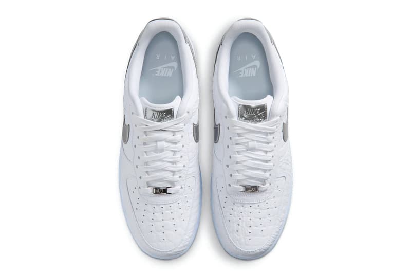 Nike Air Force 1 Low "White Croc" IR1981-100 release info swoosh af1 all white