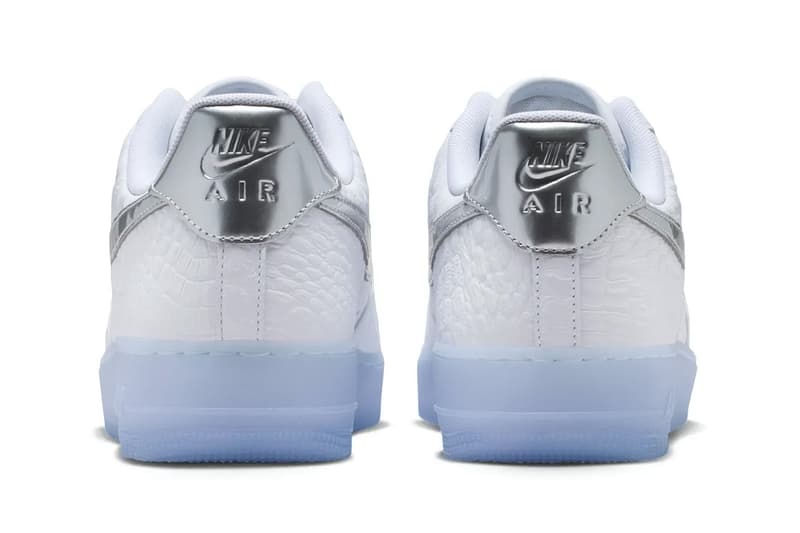 Nike Air Force 1 Low "White Croc" IR1981-100 release info swoosh af1 all white