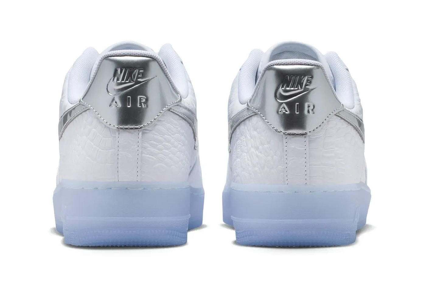 Nike Air Force 1 Low "White Croc" IR1981-100 release info swoosh af1 all white