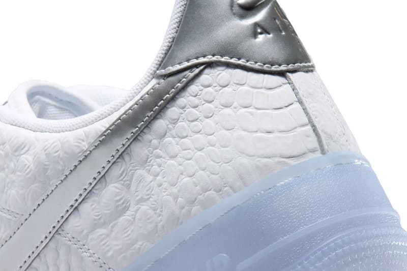 Nike Air Force 1 Low "White Croc" IR1981-100 release info swoosh af1 all white