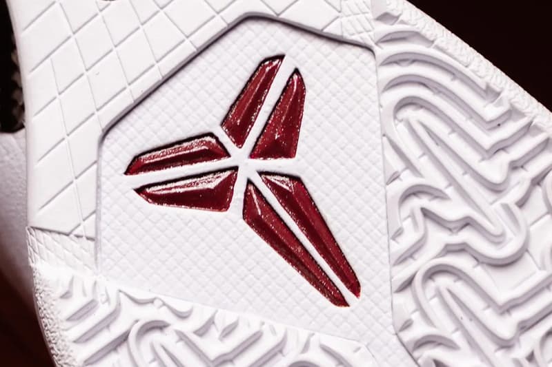 Closer Look at the Nike Kobe 5 Protro "Lower Merion Aces Away" kobe bryant nba basketball shoes sneakers black mamba mentality Metallic Silver/Team Red-White