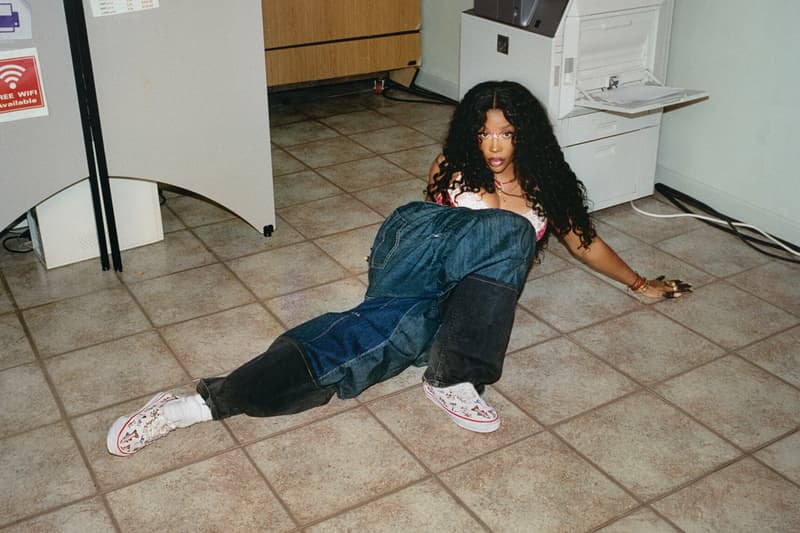 SZA wearing custom Vans Authentic sneakers in the brand's spring 'Off the Wall' campaign lookbook - detail view 3
