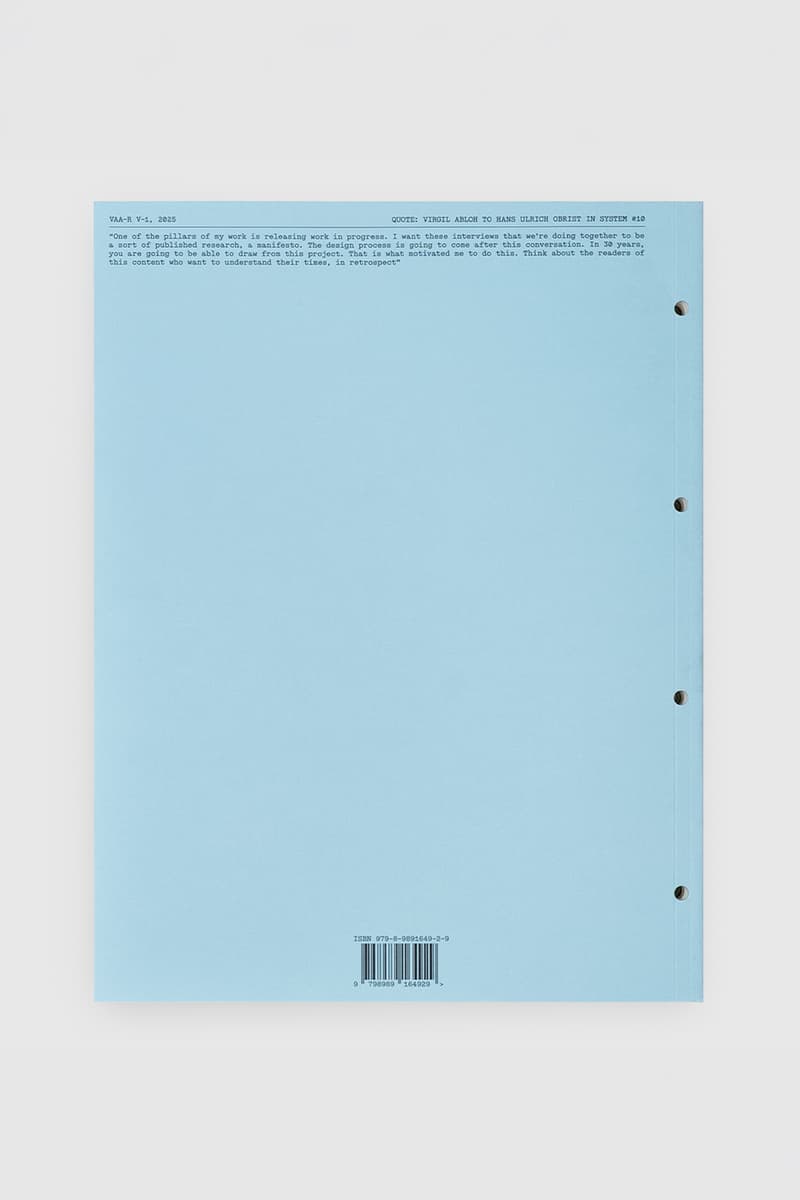 The Virgil Abloh Archive™ Officially Launches 'The Virgil Reader Vol. 001' and Public Membership