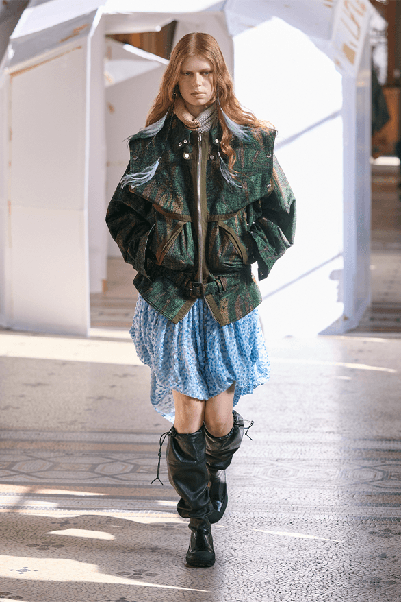 Kiko Kostadinov Fall Winter 2026 Paris Fashion Week womenswear Laura Deanna Fanning runway