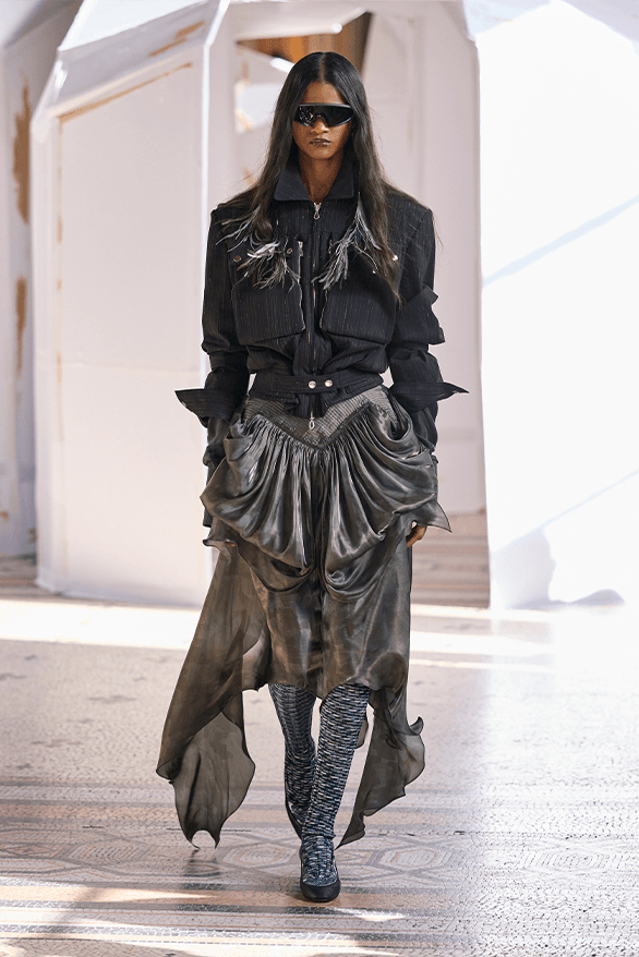 Kiko Kostadinov Fall Winter 2026 Paris Fashion Week womenswear Laura Deanna Fanning runway