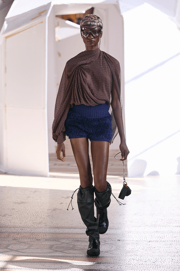 Kiko Kostadinov Fall Winter 2026 Paris Fashion Week womenswear Laura Deanna Fanning runway