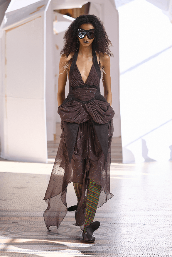 Kiko Kostadinov Fall Winter 2026 Paris Fashion Week womenswear Laura Deanna Fanning runway