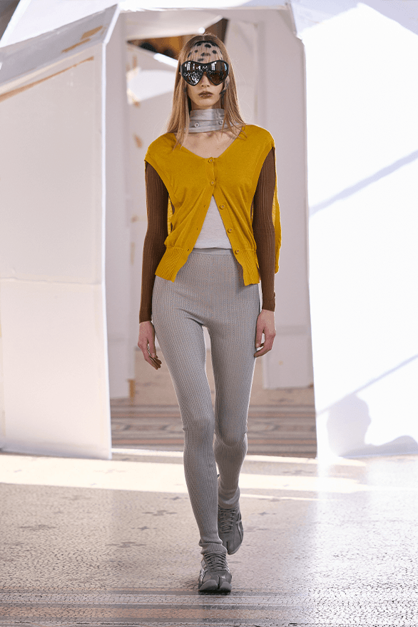 Kiko Kostadinov Fall Winter 2026 Paris Fashion Week womenswear Laura Deanna Fanning runway