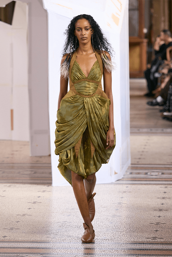 Kiko Kostadinov Fall Winter 2026 Paris Fashion Week womenswear Laura Deanna Fanning runway