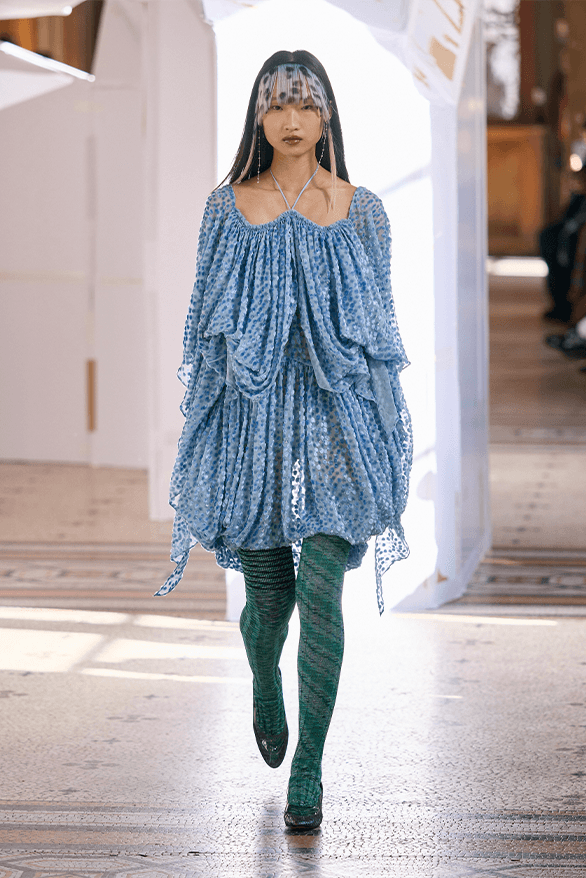 Kiko Kostadinov Fall Winter 2026 Paris Fashion Week womenswear Laura Deanna Fanning runway