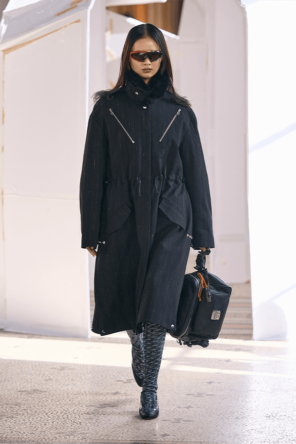 Kiko Kostadinov Fall Winter 2026 Paris Fashion Week womenswear Laura Deanna Fanning runway