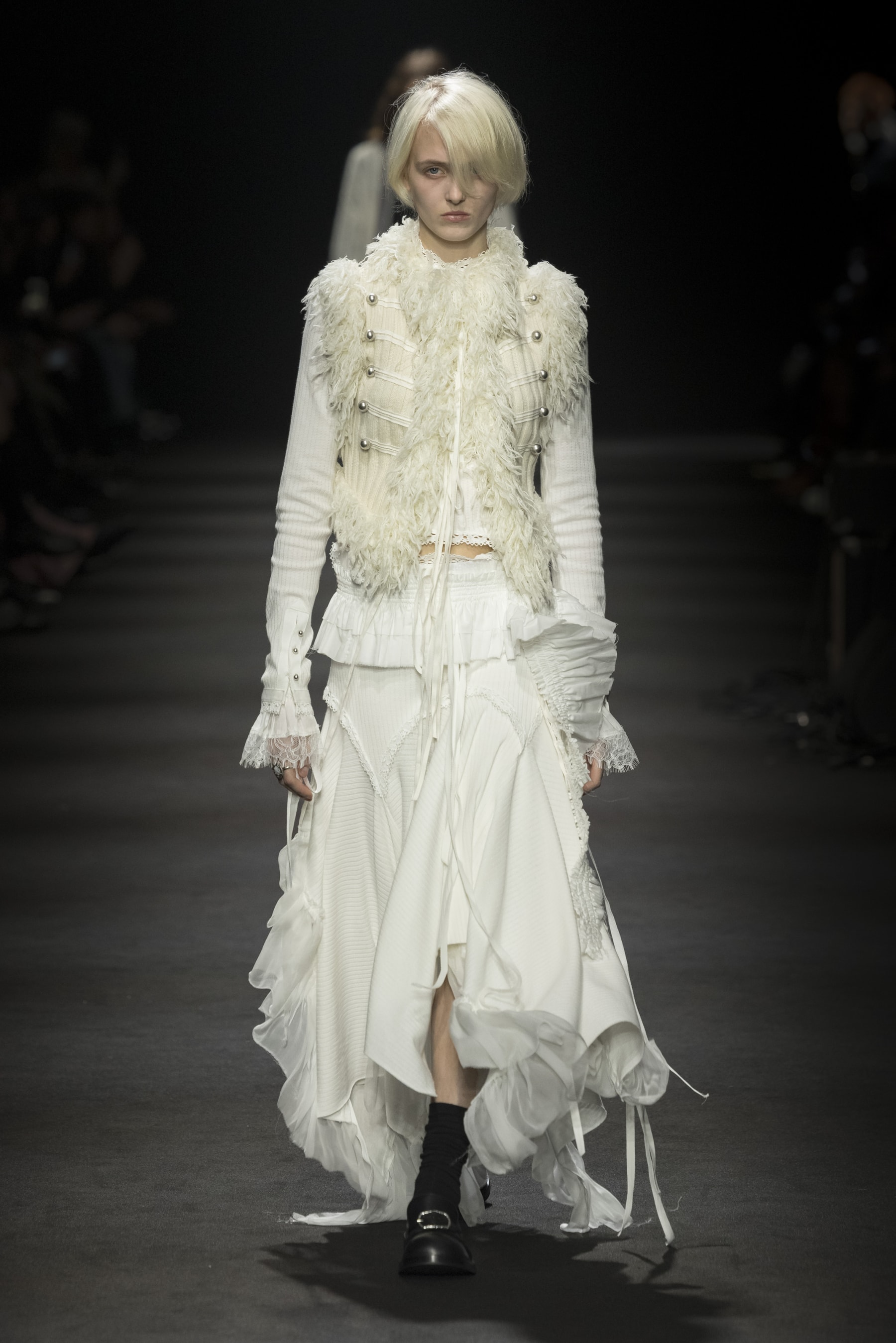 Ann Demeulemeester Fall/Winter 2026 “Dear Night Thoughts” Ann Demeulemeester FW26 Finds Solace in “Dear Night Thoughts” Runway Collection Paris Fashion Week Stefano Gallici