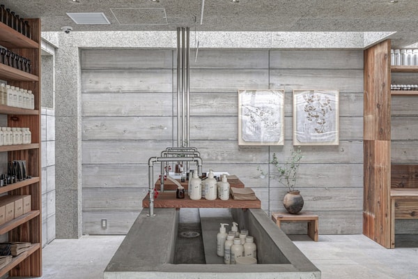 Schemata Architects Reimagines Le Labo's Tokyo Flagship With Tactile Wood and Concrete design craft perfume 