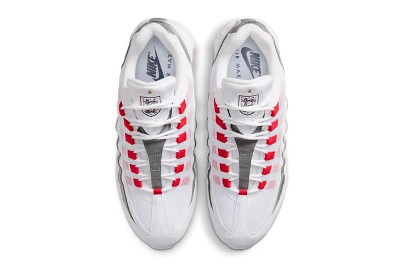 Nike Air Max 95 "England" IQ0176-100 Release Info Nike Celebrates Football Culture With the Air Max 95 "England" White/Speed Red-Metallic Silver-Obsidian