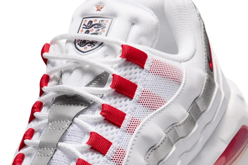 Nike Air Max 95 "England" IQ0176-100 Release Info Nike Celebrates Football Culture With the Air Max 95 "England" White/Speed Red-Metallic Silver-Obsidian